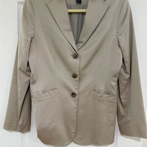 Ann Taylor Taupe Blazer with Pinstripes